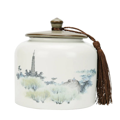 Large Capacity Ceramic Tea Caddy, Travel Portable Sealed Pot, Candy Coffee Storage, Spice Container, Tea Boxes, Storage Tank