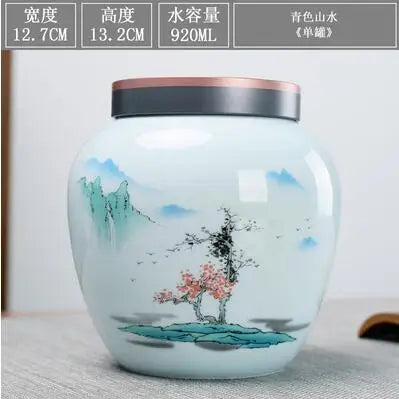 Large Capacity Ceramic Tea Caddy, Travel Portable Sealed Pot, Candy Coffee Storage, Spice Container, Tea Boxes, Storage Tank