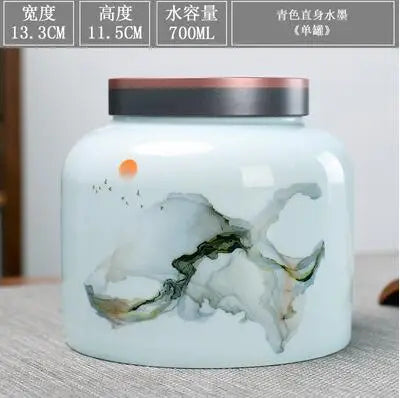 Large Capacity Ceramic Tea Caddy, Travel Portable Sealed Pot, Candy Coffee Storage, Spice Container, Tea Boxes, Storage Tank