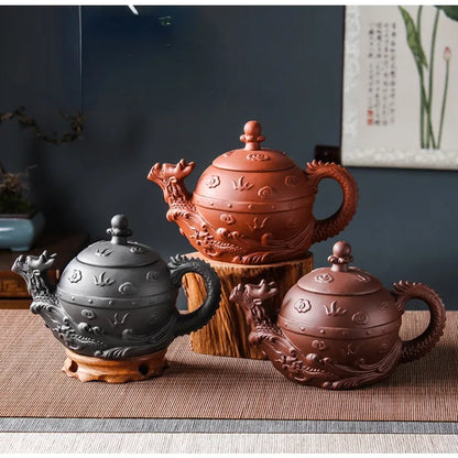 Large Capacity Clay Teapot Zhu Ni Fire Dragon Pot Handmade Household Tea Kettle Single Pot Chinese Kungfu Tea Set