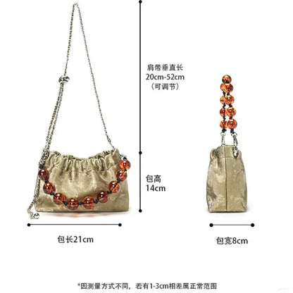 Large Capacity Cloud Bag 2024 New National Style Chinese Style Shoulder Messenger Bag Silk Chain Bag Designer Bags Luxury