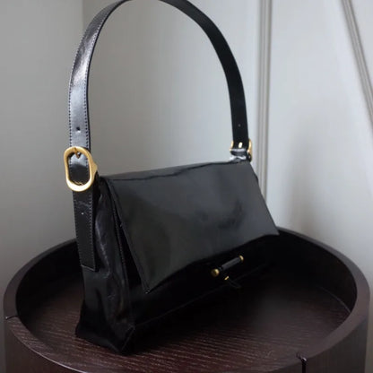 Large Capacity Commuter Genuine Leather Underarm Bag Korean Chic Niche Designer Women Totes Shoulder Bag All-match Bolsos Mujer