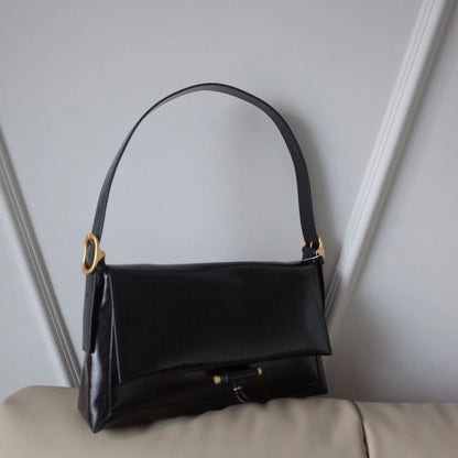 Large Capacity Commuter Genuine Leather Underarm Bag Korean Chic Niche Designer Women Totes Shoulder Bag All-match Bolsos Mujer