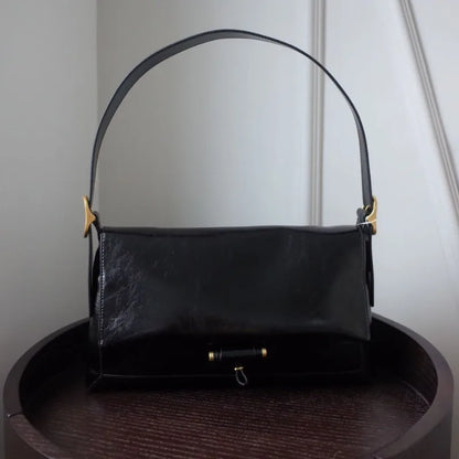 Large Capacity Commuter Genuine Leather Underarm Bag Korean Chic Niche Designer Women Totes Shoulder Bag All-match Bolsos Mujer