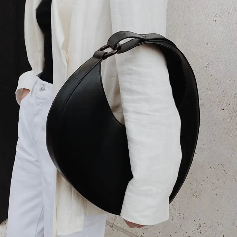 Large Capacity Commuter Half Moon Bags Designer Luxury Fashion Solid Color Handbags Purses High Quality Elegant Bolsos Mujer