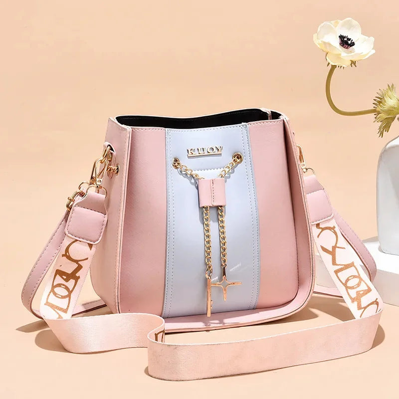 Large Capacity Commuter Leisure Women's Handbags Summer Fashion Small Fresh Shoulder Ladies Crossbody Cute Bucket Bag