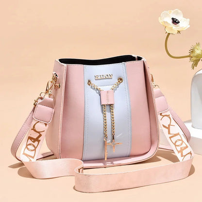 Large Capacity Commuter Leisure Women's Handbags Summer Fashion Small Fresh Shoulder Ladies Crossbody Cute Bucket Bag