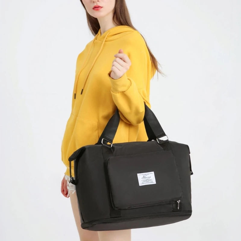 Large Capacity Foldable Travel Bags Lightweight Luggage Bag for Men and Women Dry and Wet Separation Yoga Gym Tote Bag