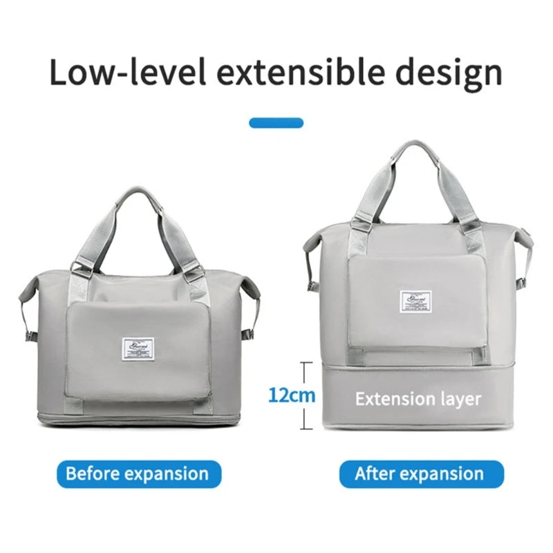 Large Capacity Foldable Travel Bags Lightweight Luggage Bag for Men and Women Dry and Wet Separation Yoga Gym Tote Bag