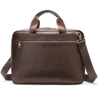 Large Capacity Genuine Briefcase Men Horizontal Laptop Cow Leather Handbag Male Business Shoulder Bag
