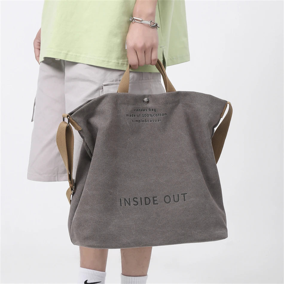 Large Capacity Handbags for Women Female Canvas Shoulder Bag Fashion Letters Inside Out Made of 100% Cotton Shopping Beach Bag