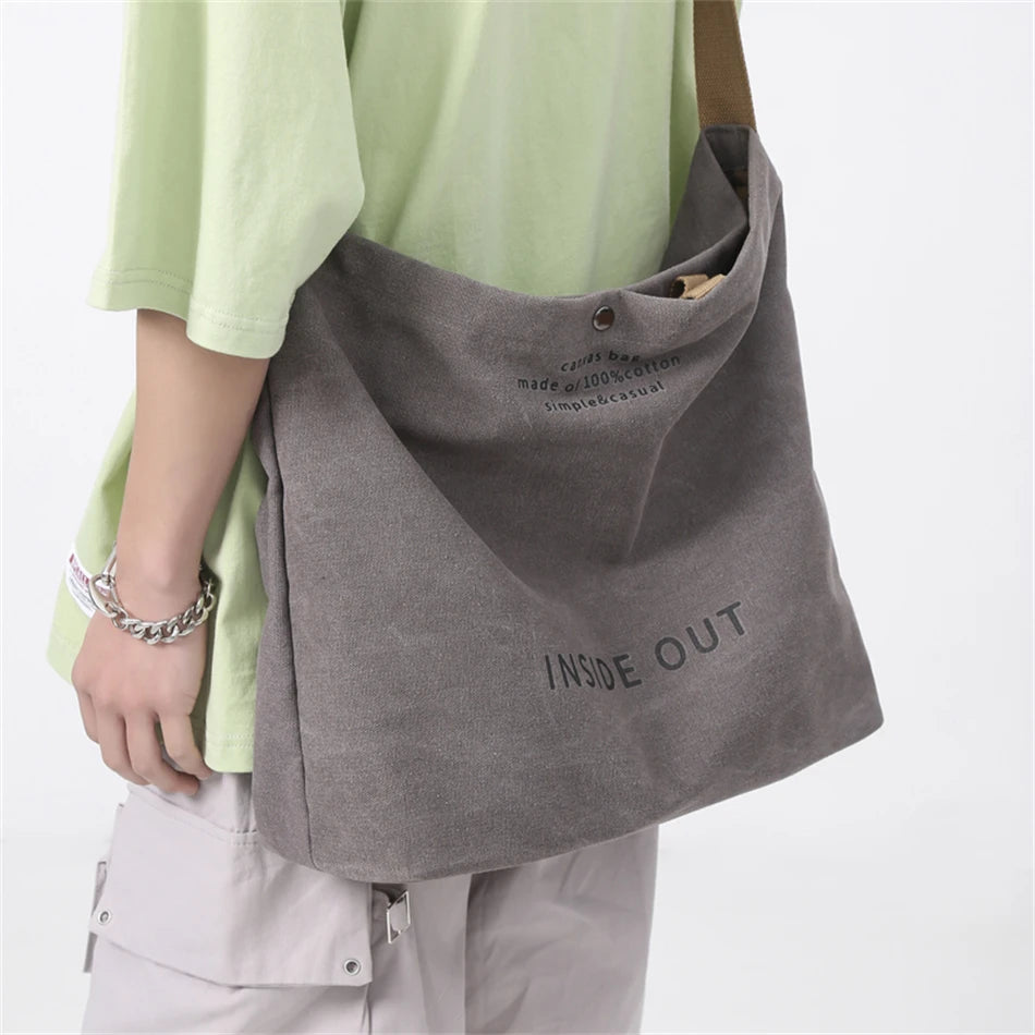 Large Capacity Handbags for Women Female Canvas Shoulder Bag Fashion Letters Inside Out Made of 100% Cotton Shopping Beach Bag