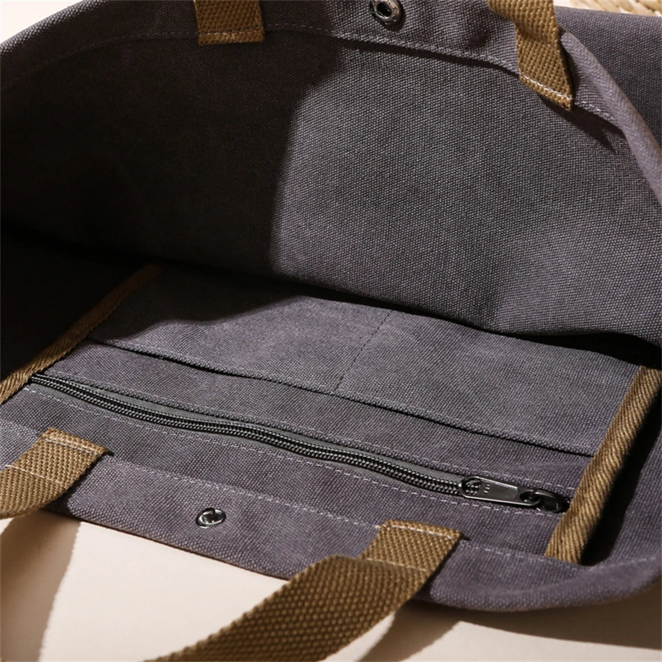 Large Capacity Handbags for Women Female Canvas Shoulder Bag Fashion Letters Inside Out Made of 100% Cotton Shopping Beach Bag