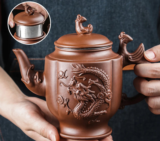 Large Capacity Kungfu Tea Set, Purple Clay Teapot, Built-in Stainless Steel Filter Teapot, Household Single Pot, Large Capacity
