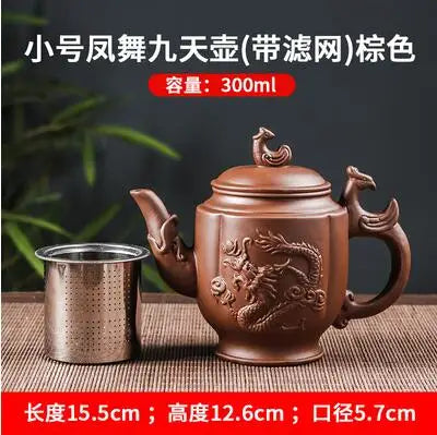 Large Capacity Kungfu Tea Set, Purple Clay Teapot, Built-in Stainless Steel Filter Teapot, Household Single Pot, Large Capacity