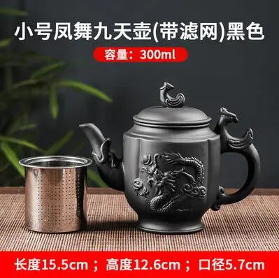 Large Capacity Kungfu Tea Set, Purple Clay Teapot, Built-in Stainless Steel Filter Teapot, Household Single Pot, Large Capacity