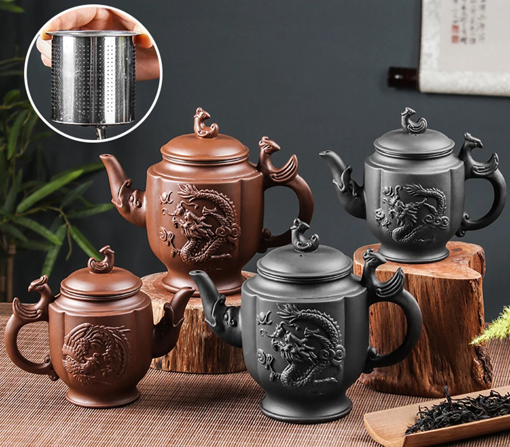 Large Capacity Kungfu Tea Set, Purple Clay Teapot, Built-in Stainless Steel Filter Teapot, Household Single Pot, Large Capacity