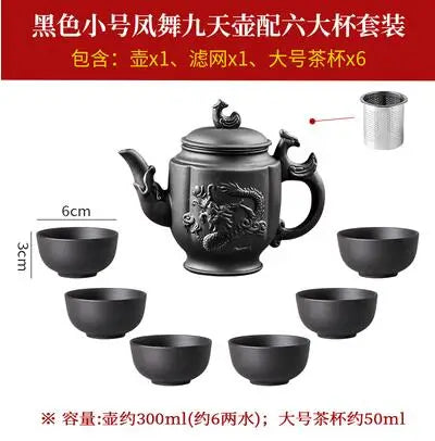 Large Capacity Kungfu Tea Set, Purple Clay Teapot, Built-in Stainless Steel Filter Teapot, Household Single Pot, Large Capacity