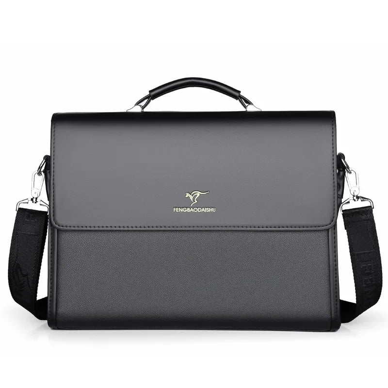 Large Capacity Leather Men's Briefcase Vintage Business Handbag Office Male Shoulder Messenger Fashion Man File Bag
