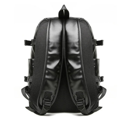 Large Capacity Leather Men's Korean Style School For Boys Waterproof Male Laptop Bag Man Travel Backpack