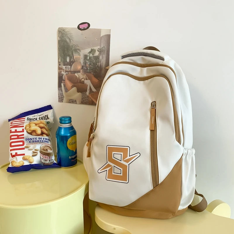 Large Capacity Letter Printing Woman Backpack 2023 New College Student Schoolbag Student Book School Bag For Teenage Girls Boys