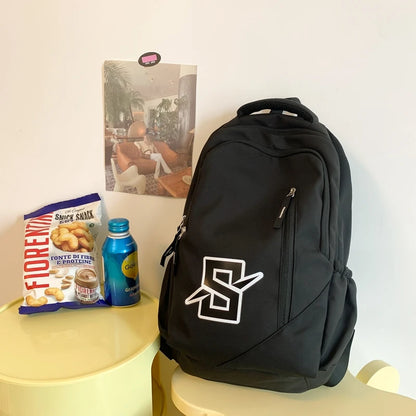 Large Capacity Letter Printing Woman Backpack 2023 New College Student Schoolbag Student Book School Bag For Teenage Girls Boys