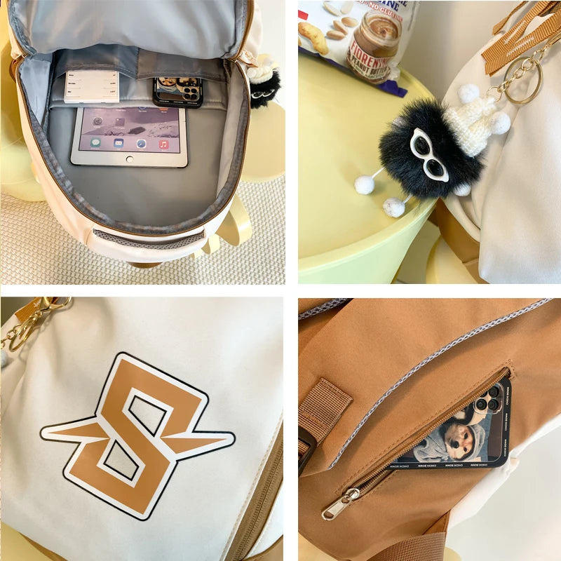Large Capacity Letter Printing Woman Backpack 2023 New College Student Schoolbag Student Book School Bag For Teenage Girls Boys
