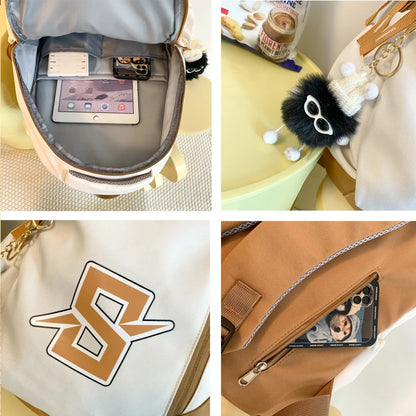 Large Capacity Letter Printing Woman Backpack 2023 New College Student Schoolbag Student Book School Bag For Teenage Girls Boys