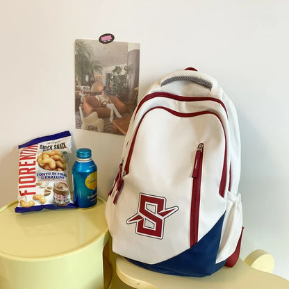 Large Capacity Letter Printing Woman Backpack 2023 New College Student Schoolbag Student Book School Bag For Teenage Girls Boys