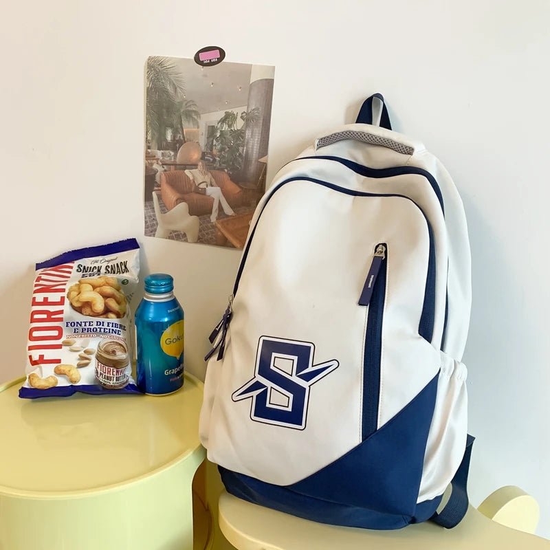 Large Capacity Letter Printing Woman Backpack 2023 New College Student Schoolbag Student Book School Bag For Teenage Girls Boys