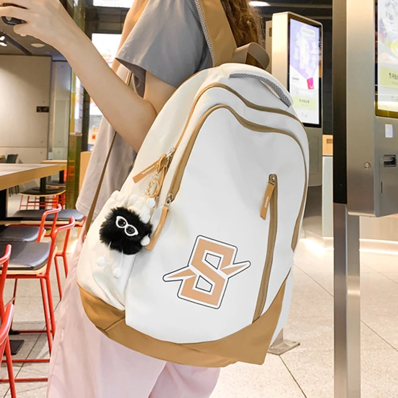 Large Capacity Letter Printing Woman Backpack 2023 New College Student Schoolbag Student Book School Bag For Teenage Girls Boys