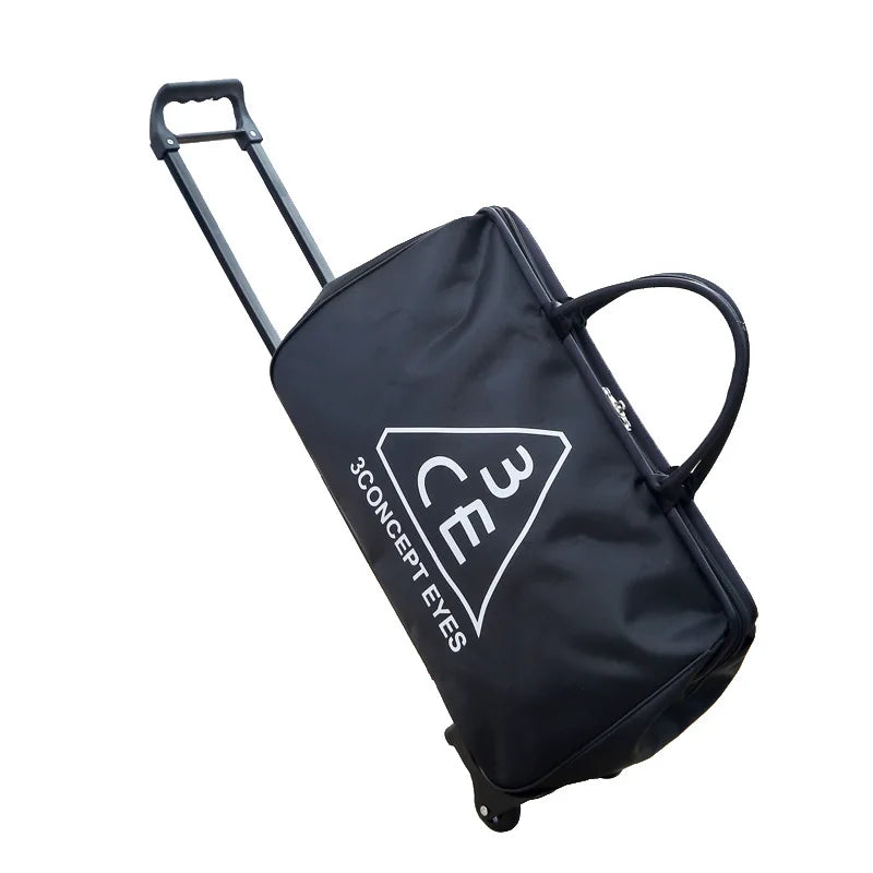 Large Capacity Luggage Trolley Bag with Wheels Travel Suitcase Foldable Duffle Cabin Women Men Hand Luggage Carry On Bags