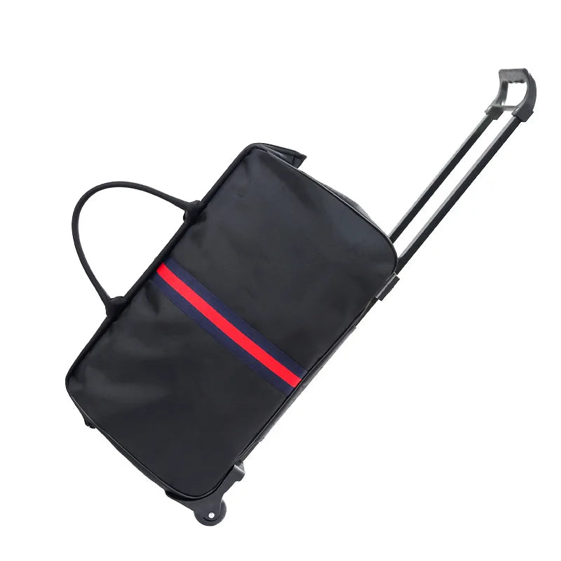 Large Capacity Luggage Trolley Bag with Wheels Travel Suitcase Foldable Duffle Cabin Women Men Hand Luggage Carry On Bags