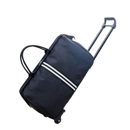 Large Capacity Luggage Trolley Bag with Wheels Travel Suitcase Foldable Duffle Cabin Women Men Hand Luggage Carry On Bags
