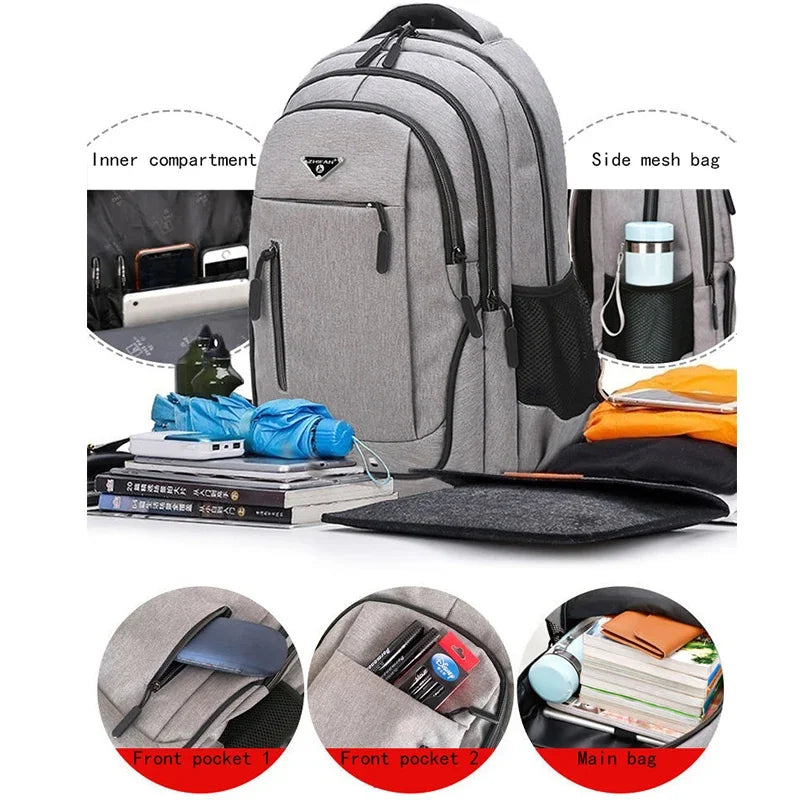 Large Capacity Men's Laptop 15.6 Inch Backpack Oxford Multifunctional School Bag Rucksack Travel Schoolbag Back Pack For Male