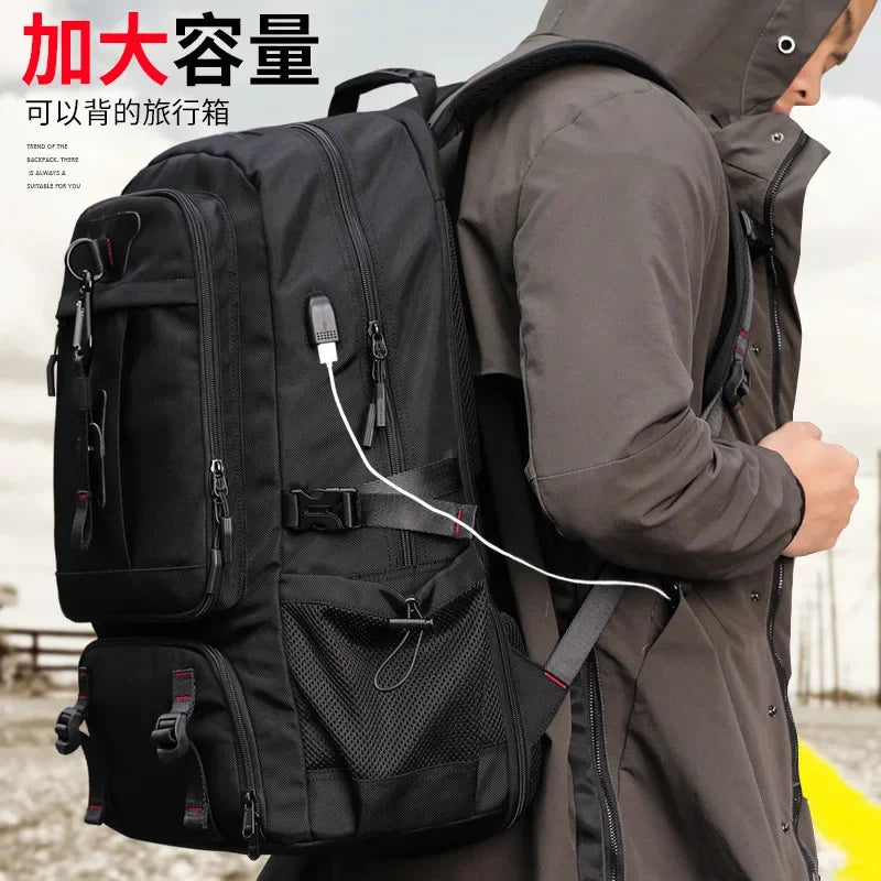 Large Capacity Men's Travel Backpack Outdoor Sports 80L Hiking Multifunction Waterproof Male Laptop Bag