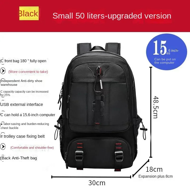 Large Capacity Men's Travel Backpack Outdoor Sports 80L Hiking Multifunction Waterproof Male Laptop Bag