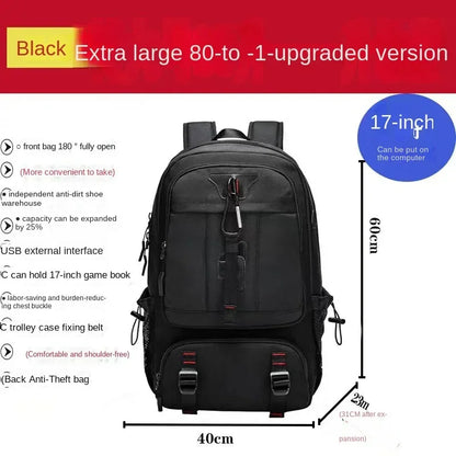 Large Capacity Men's Travel Backpack Outdoor Sports 80L Hiking Multifunction Waterproof Male Laptop Bag