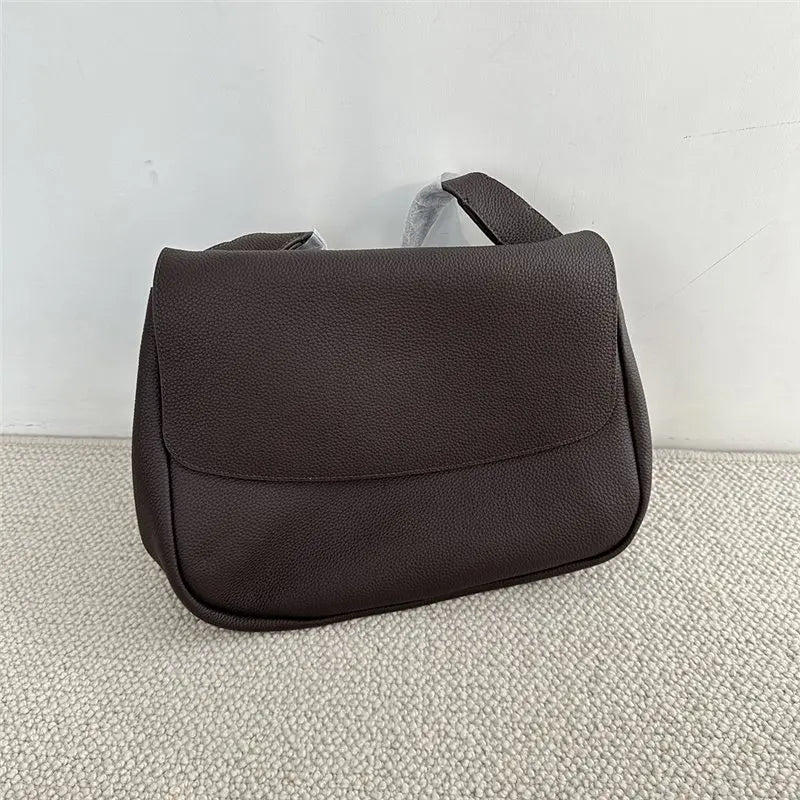Large Capacity Message Bag Retro Lychee Print Cowhide Lady Crossbody Shoulder Bags Luxury Genuine Leather Commuter Handbags