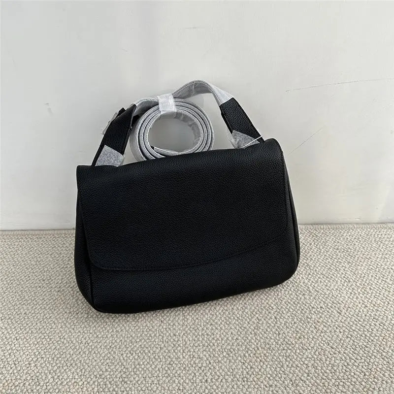 Large Capacity Message Bag Retro Lychee Print Cowhide Lady Crossbody Shoulder Bags Luxury Genuine Leather Commuter Handbags