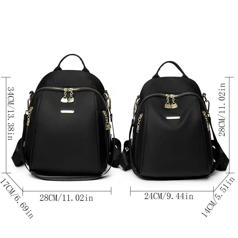 Large Capacity Multifunctional Simple Style Casual Travel Women Anti-theft Backpack Waterproof Fabric Large Female Shoulder Bag