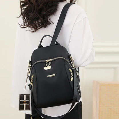 Large Capacity Multifunctional Simple Style Casual Travel Women Anti-theft Backpack Waterproof Fabric Large Female Shoulder Bag