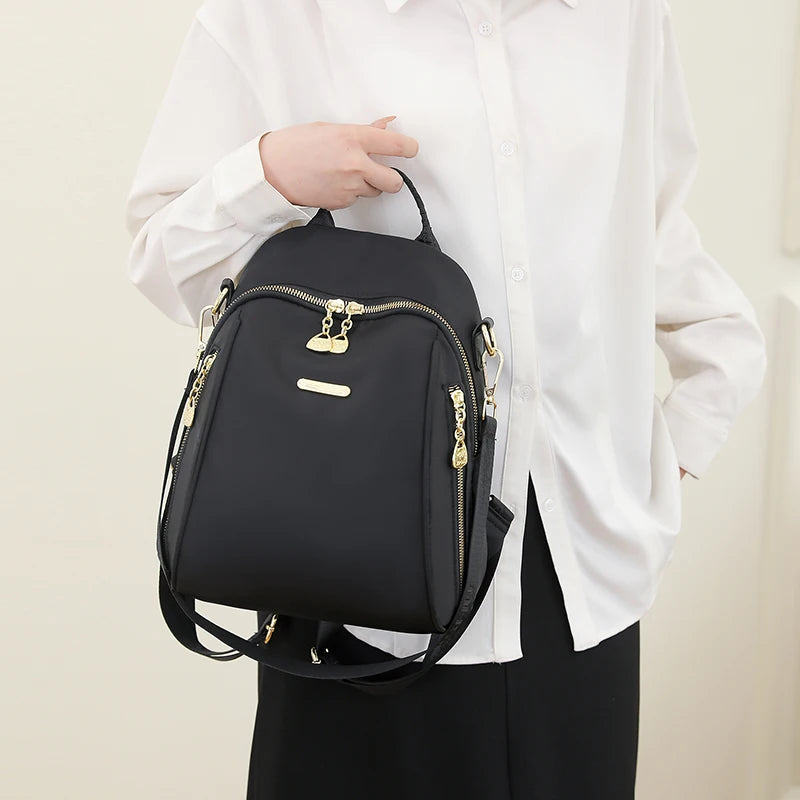Large Capacity Multifunctional Simple Style Casual Travel Women Anti-theft Backpack Waterproof Fabric Large Female Shoulder Bag