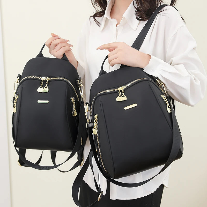 Large Capacity Multifunctional Simple Style Casual Travel Women Anti-theft Backpack Waterproof Fabric Large Female Shoulder Bag