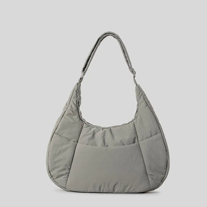 Large Capacity Nylon Tote Bags New Fashion Down Bag All-match Fashion Solid Single Shoulder Handbags Female Casual Travel Bolsas