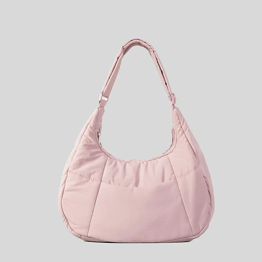 Large Capacity Nylon Tote Bags New Fashion Down Bag All-match Fashion Solid Single Shoulder Handbags Female Casual Travel Bolsas