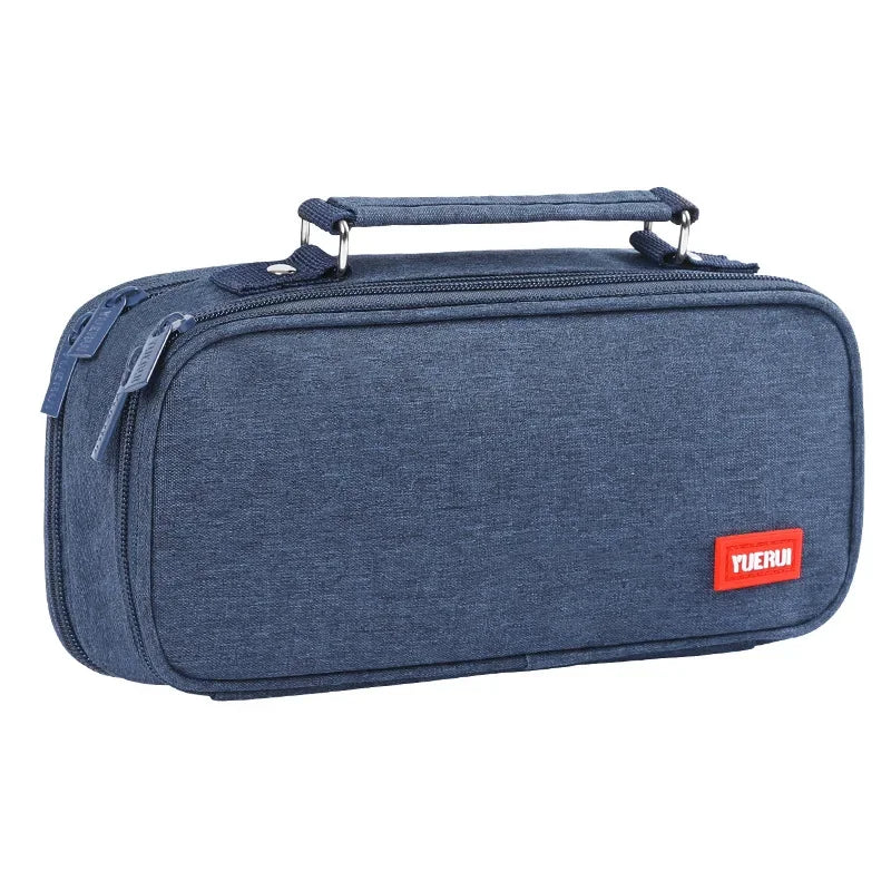 Large Capacity Pen Bag Men's Multi-layer Stationery Storage Bag Elementary School Clamshell Pencli Bag College Pencil Case