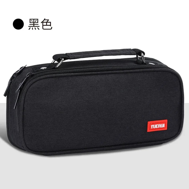 Large Capacity Pen Bag Men's Multi-layer Stationery Storage Bag Elementary School Clamshell Pencli Bag College Pencil Case