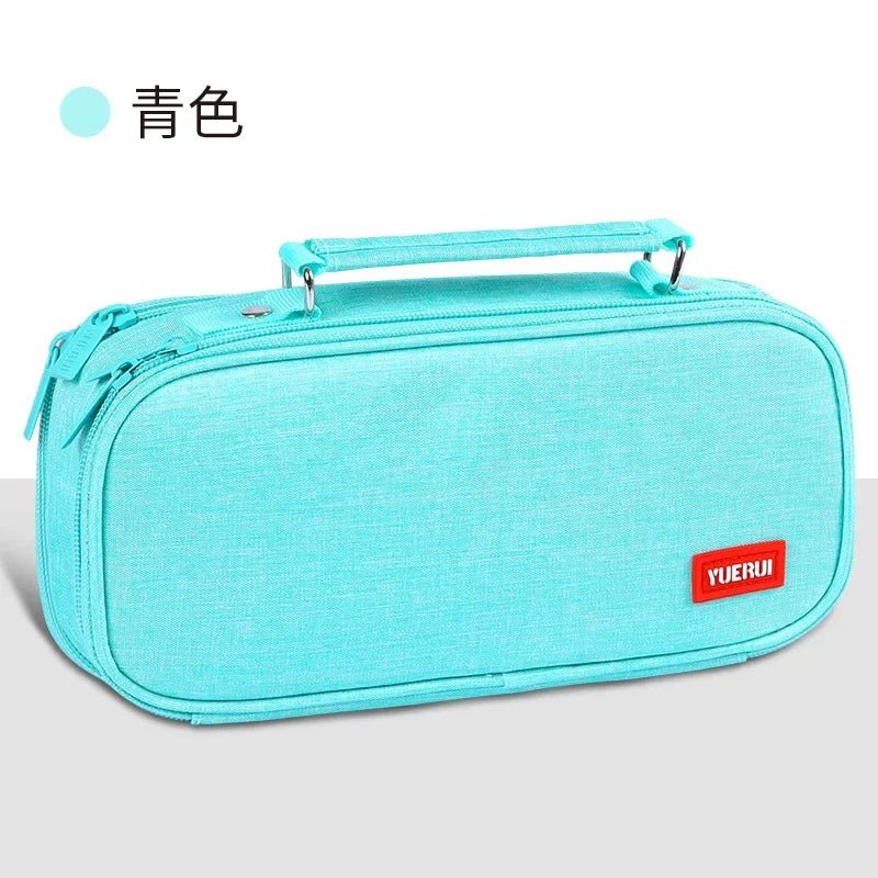 Large Capacity Pen Bag Men's Multi-layer Stationery Storage Bag Elementary School Clamshell Pencli Bag College Pencil Case