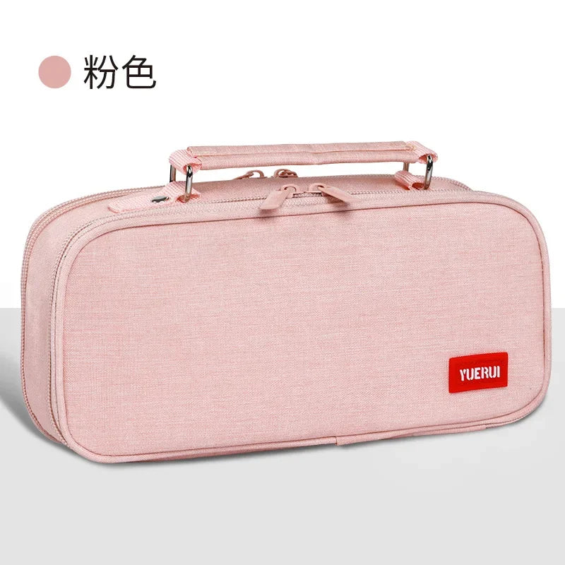 Large Capacity Pen Bag Men's Multi-layer Stationery Storage Bag Elementary School Clamshell Pencli Bag College Pencil Case